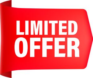 Red limited offer in vintage style. Sticker design. Sale, di